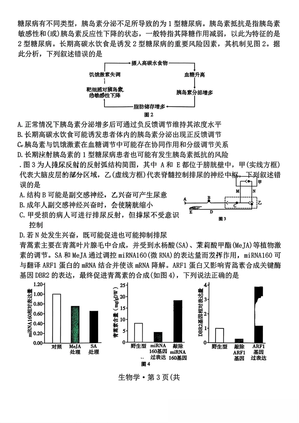 云南省昆明市云南师范大学附属中学2025-2026学年高三上学期适应性月考（六）生物试卷+答案.pdf_第3页