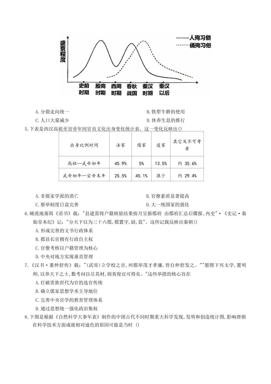 重庆市名校联盟2025-2026学年高三上学期第一次联合考试历史.docx_第2页