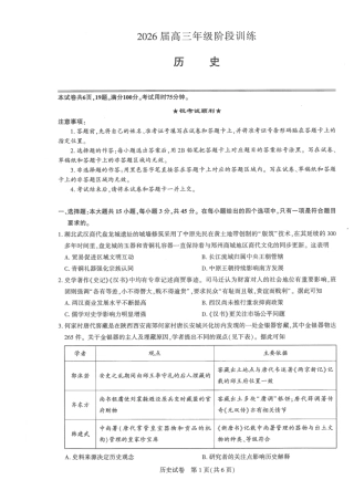 湖北圆创联盟2026届高三11月联考阶段训练历史_【圆创联盟11月联考】历史试卷.pdf