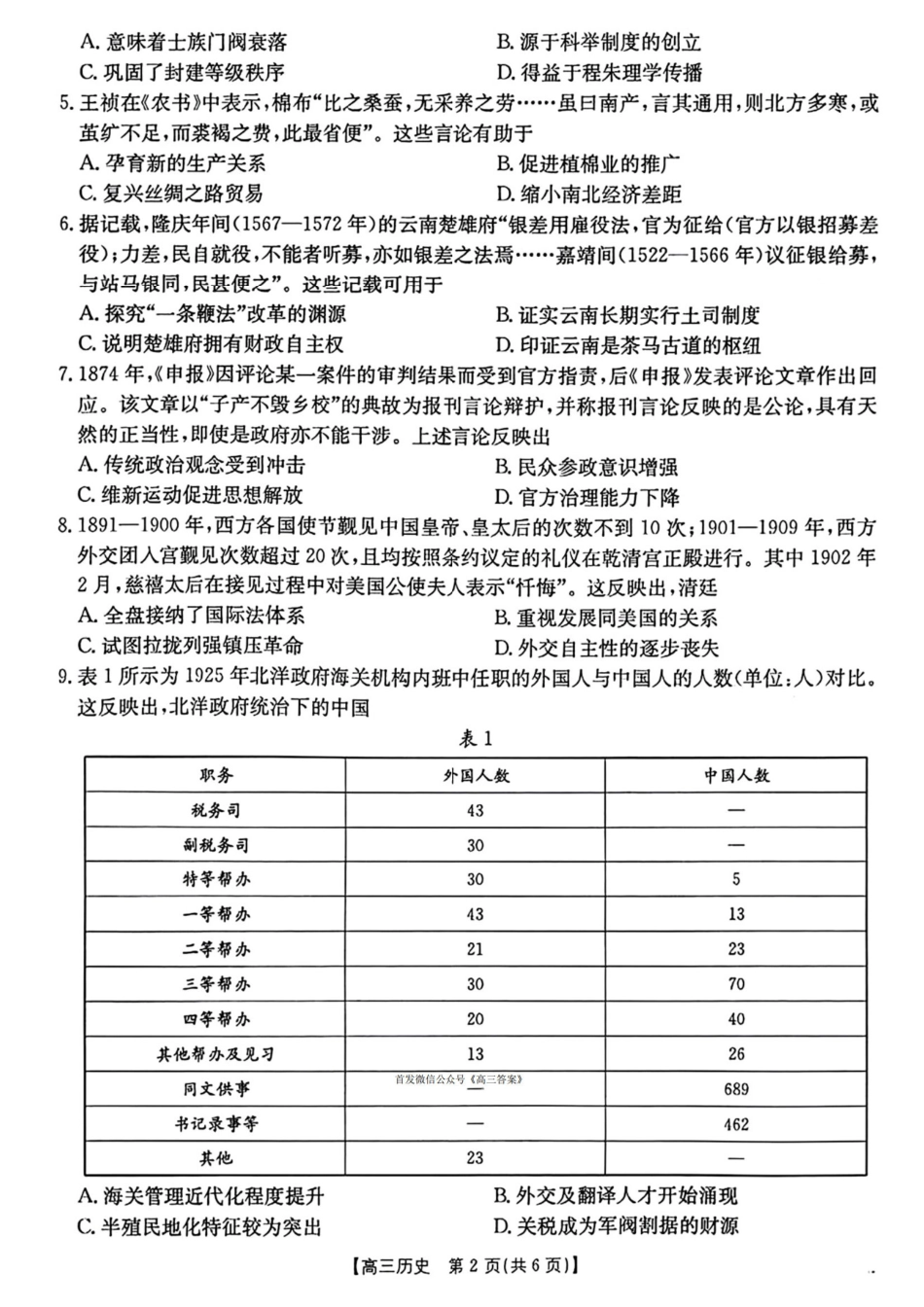 陕西省2025届高三上学期10月联考_历史.pdf_第2页