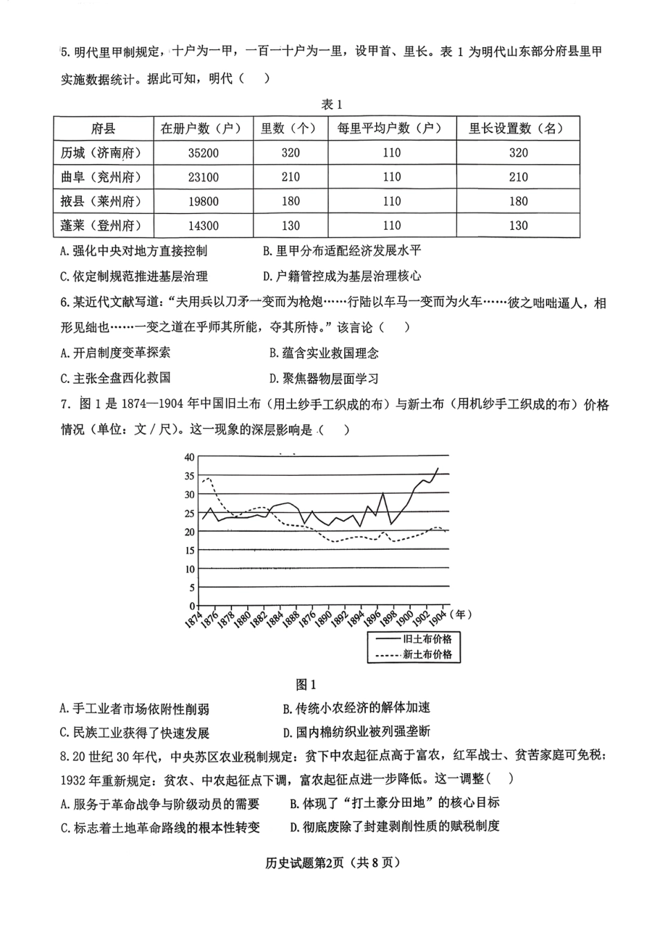山东高考质量测评联盟大联考·高三12月联考历史.pdf_第2页