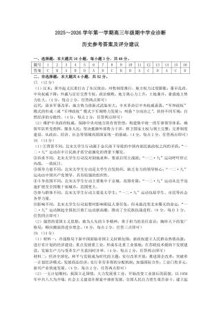 历史答案-山西太原2025-2026学年第一学期高三年级期中学业诊断.pdf