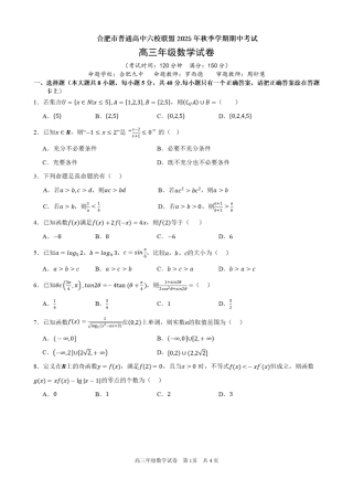 合肥市普通高中六校联盟2025年秋季学期期中考试数学.pdf