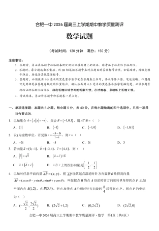 【数学】合肥一中2026届高三上学期期中教学质量检测.pdf