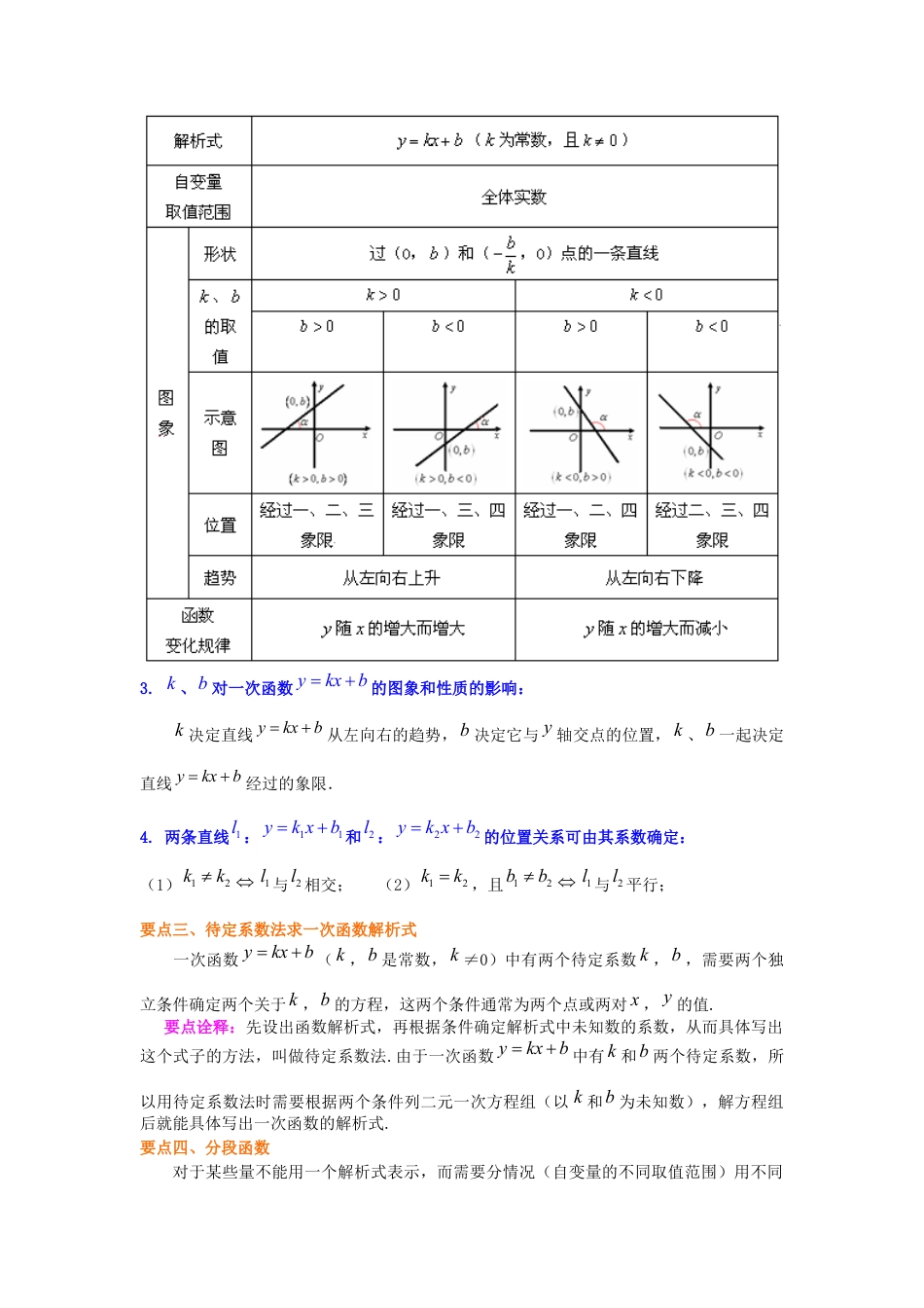 湘教版初中数学八年级下册知识点-一次函数的图象和性质--知识讲解（提高）.docx_第2页