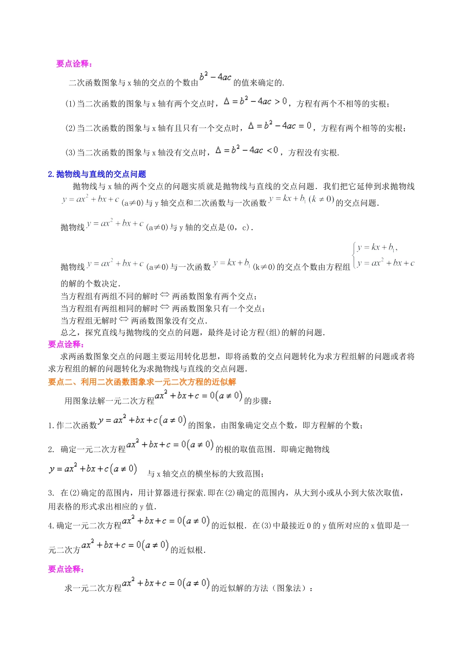 湘教版初中数学九年级下册知识点-用函数观点看一元二次方程—知识讲解（基础）.docx_第2页