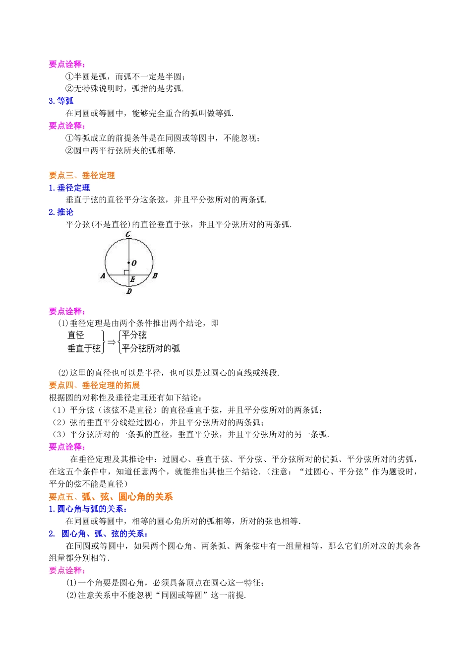湘教版初中数学九年级下册知识点-圆的对称性—知识讲解（提高）.docx_第2页