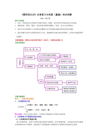 湘教版初中数学七年级上册知识点-《图形的认识》全章复习与巩固（基础）知识讲解.docx