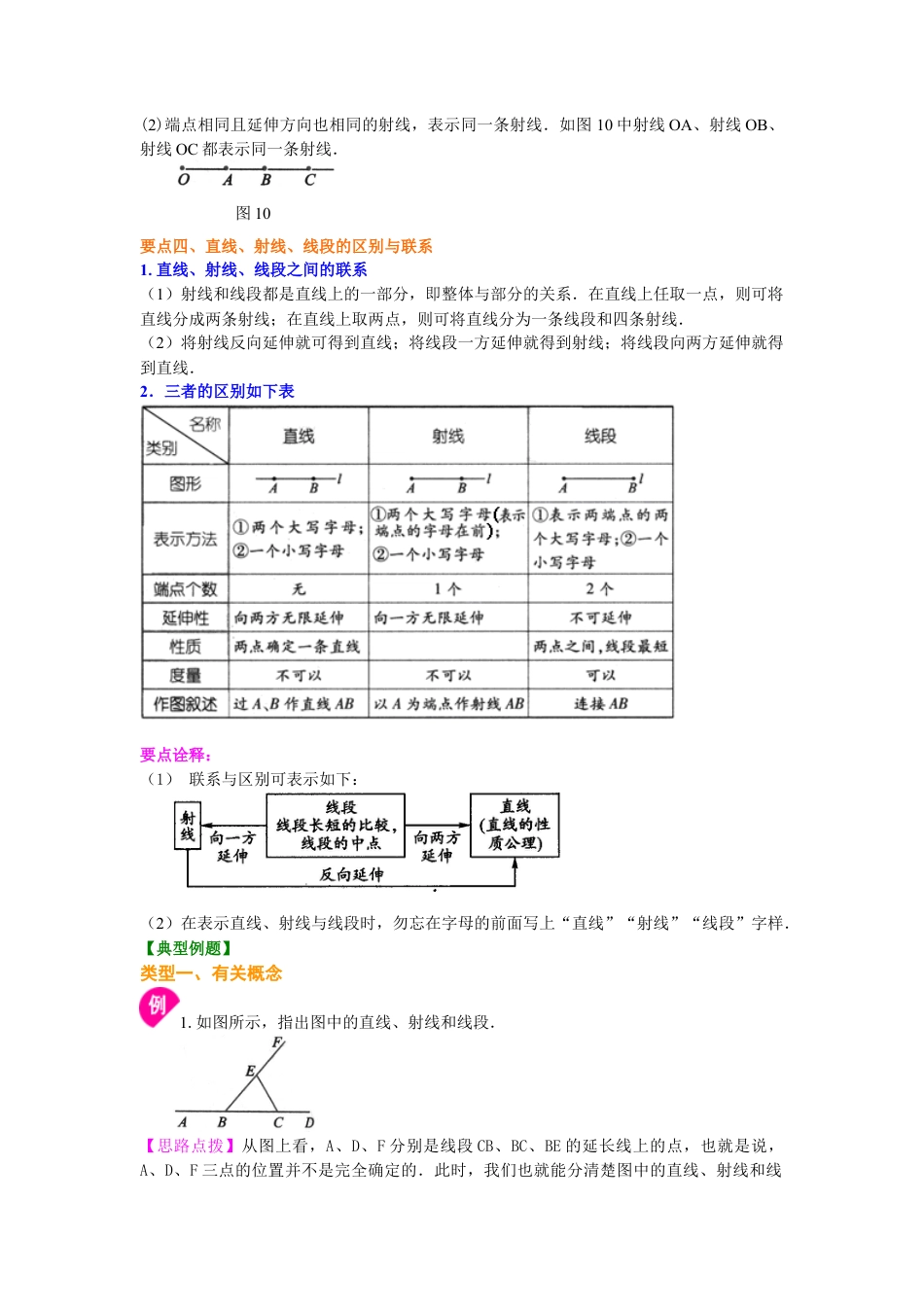 湘教版初中数学七年级上册知识点-直线、射线、线段（提高）知识讲解.docx_第3页