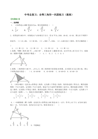 湘教版初中数学中考总复习：特殊三角形--巩固练习（提高）.docx