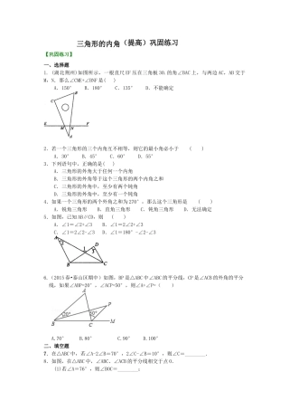 三角形的内角(提高) 巩固练习---冀教版七年级数学下册.docx