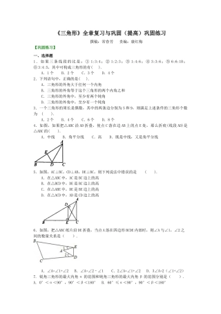 《三角形》全章复习与巩固(提高)巩固练习---冀教版七年级数学下册.docx