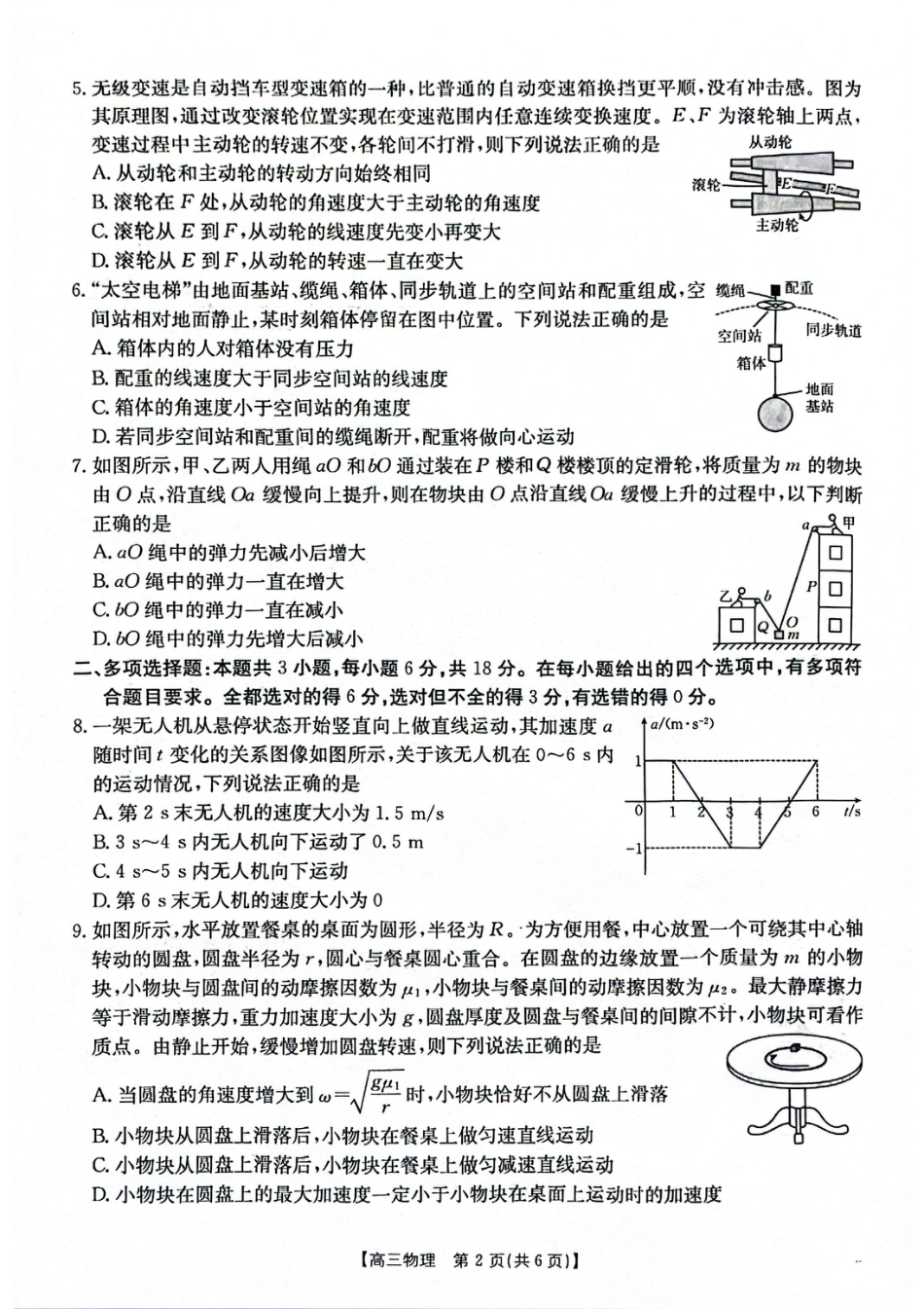 2025-2026年度上学期河南省高三年级第二次联考（26-37C）物理.pdf_第2页