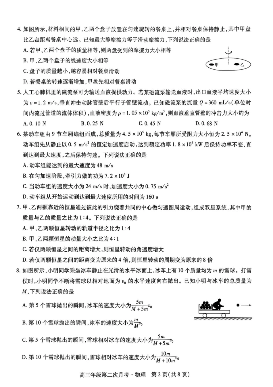 海南部分学校2025-2026学年高三上学期第二次月考物理试卷.pdf_第2页