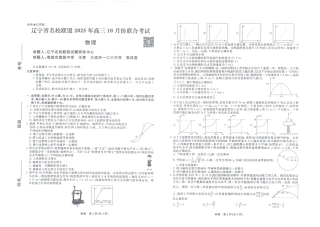 辽宁省名校联盟2025年高三10月份联合考试（全科）_物理2025年辽宁高三10月8k正文.pdf
