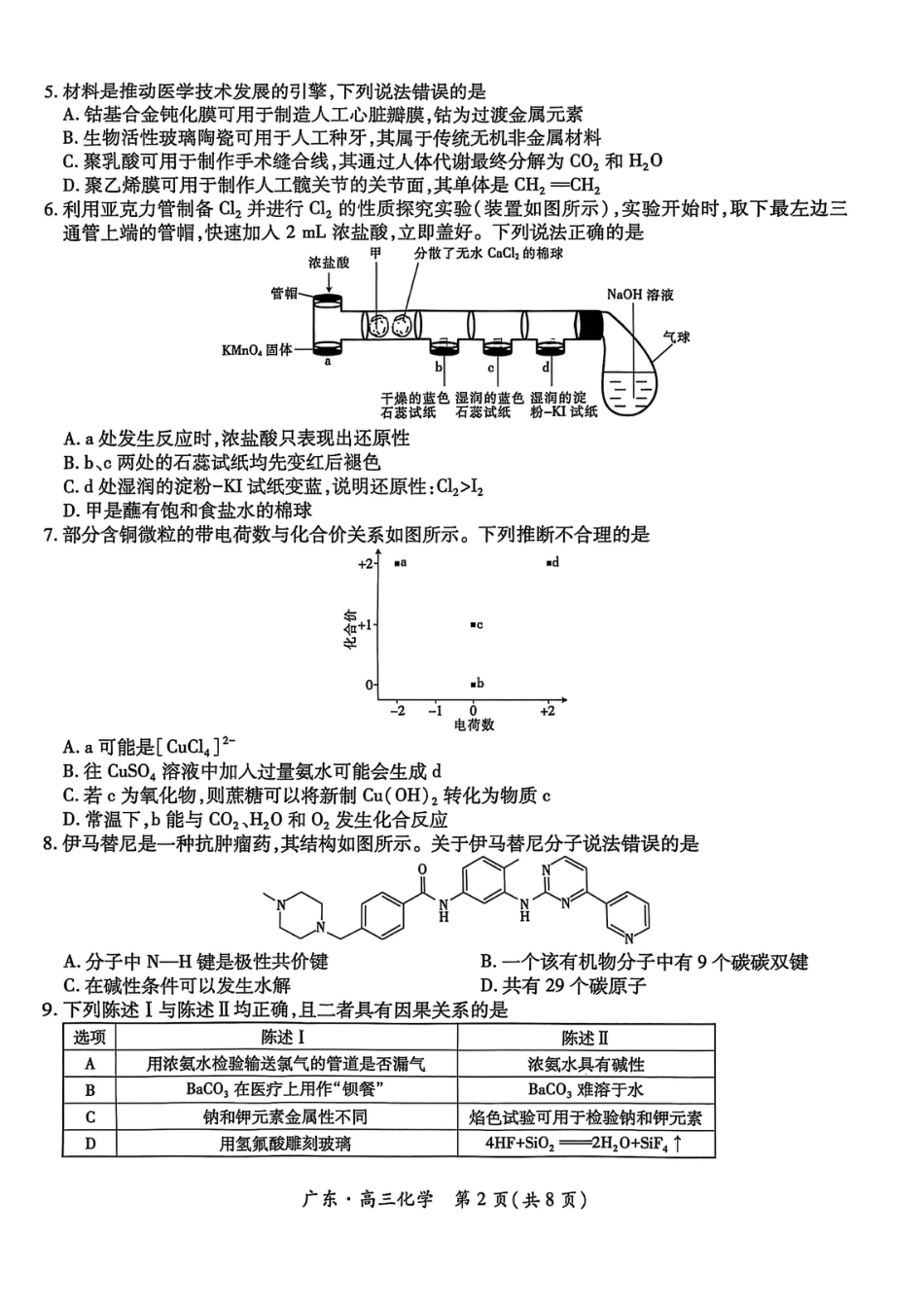 广东上进联考2025-2026学年领航高中联盟2026届高三10月一轮复习阶段检测化学_广东高三10月上进联考化学试卷.pdf_第2页