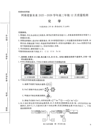 河南省新未来2025～2026学年高三年级12月质量检测化学.pdf
