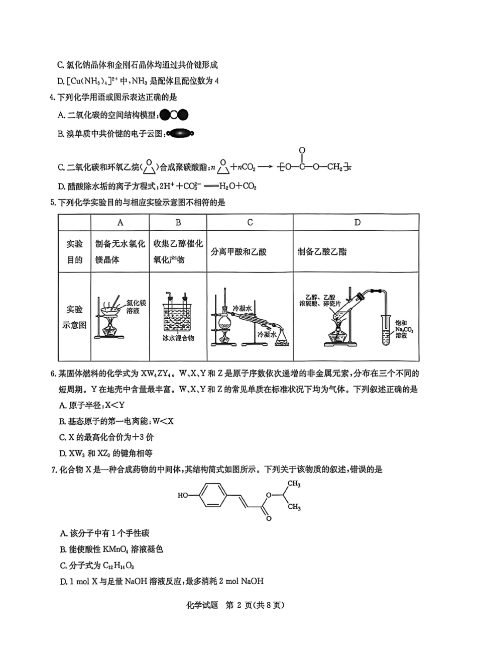华大新高考联盟2026届高三上学期11月测评化学试题.pdf_第2页