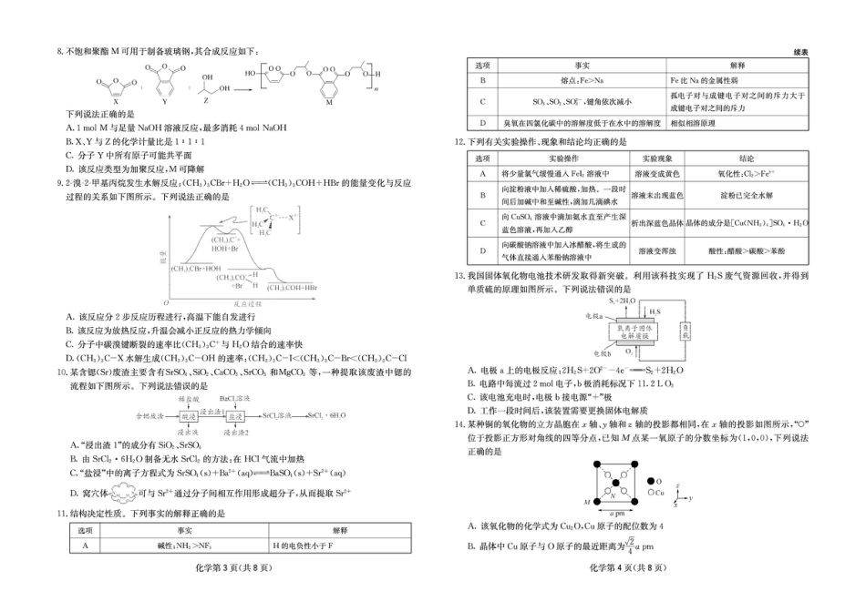 四川省绵阳南山中学2025-2026学年高三上学期11月月考化学试题（含答案）_化学.pdf_第2页