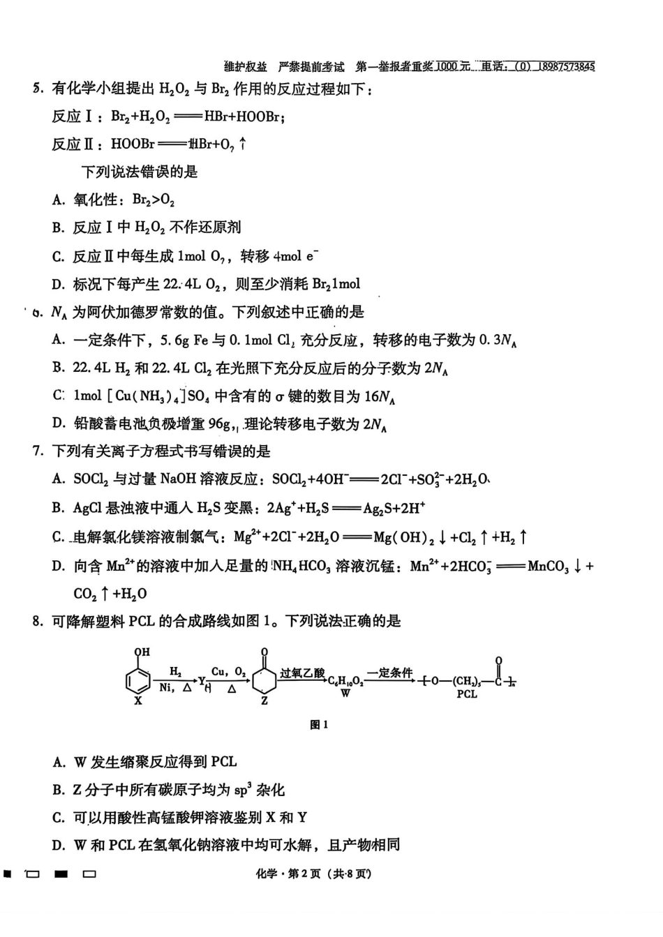 云南师大附中2026届高考适应性月考卷（五）化学.pdf_第2页