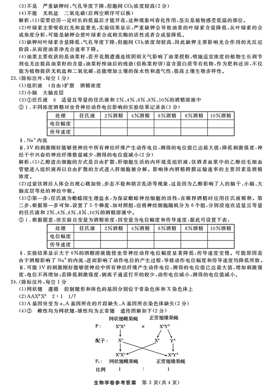 浙江省强基联盟2025-2026学年高三上学期10月联考生物试题（含答案）_生物答案｜26届强基联盟国庆返校考.pdf_第3页