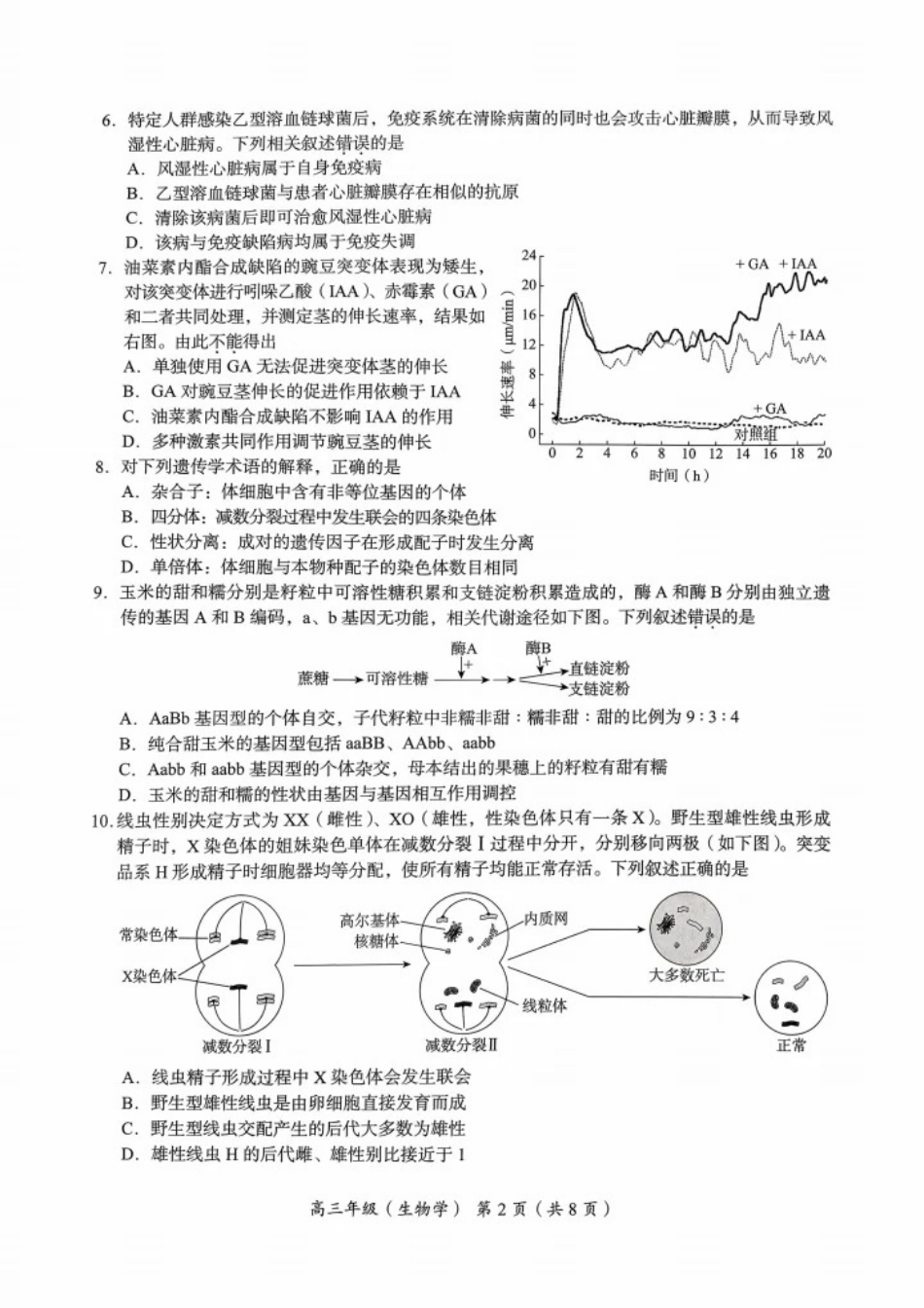 北京市海淀区2025-2026学年高三上学期期中生物试题.pdf_第2页