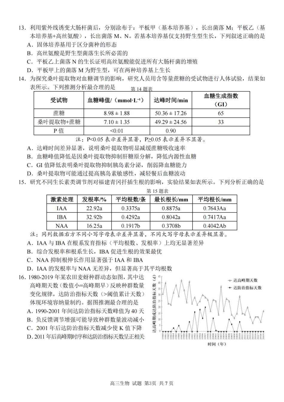 2025学年第一学期浙东北县域名校发展联盟（ZDB）11月诊断测试生物.pdf_第3页