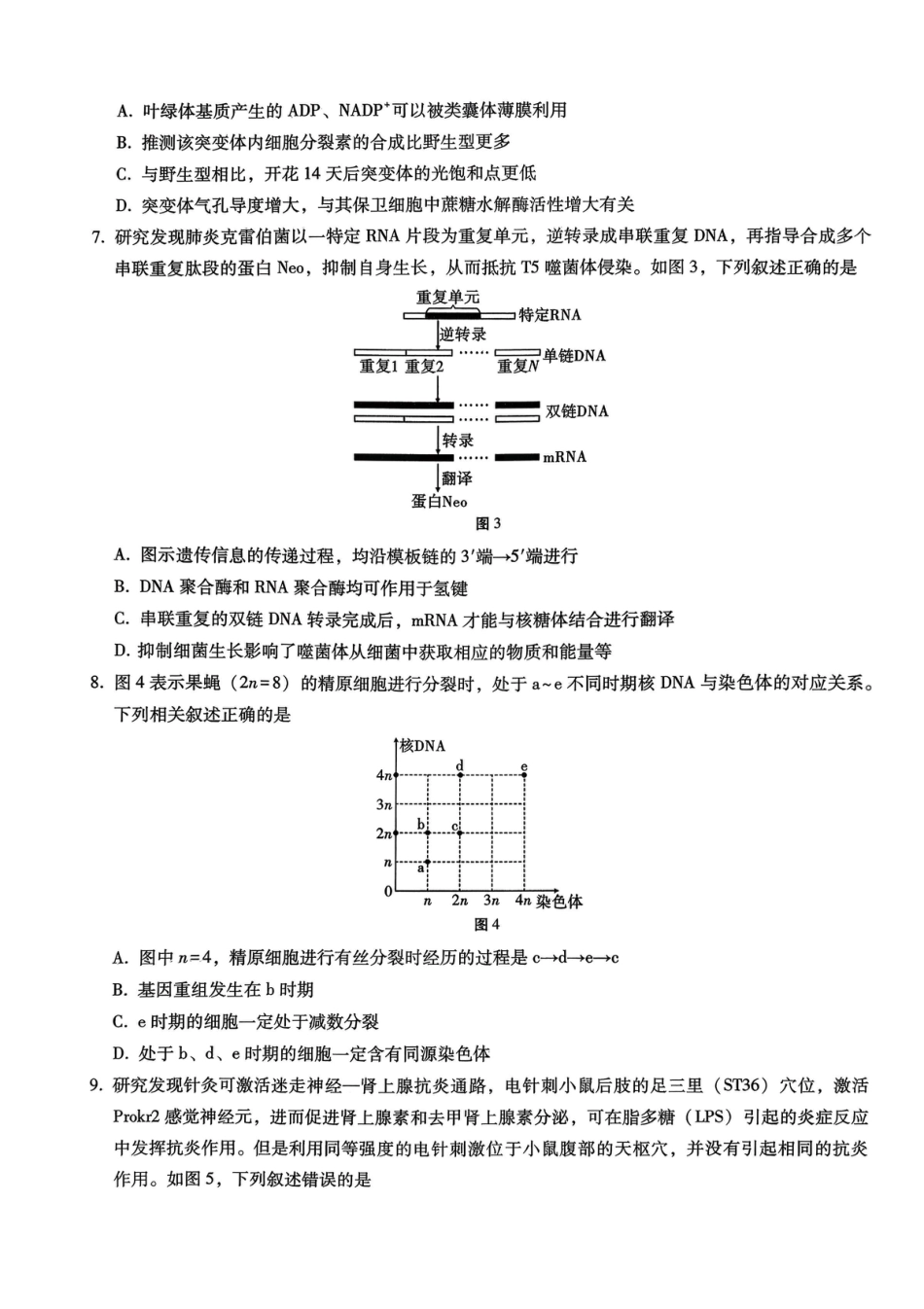 巴蜀中学2026届高考适应性月考卷（四）生物.pdf_第3页