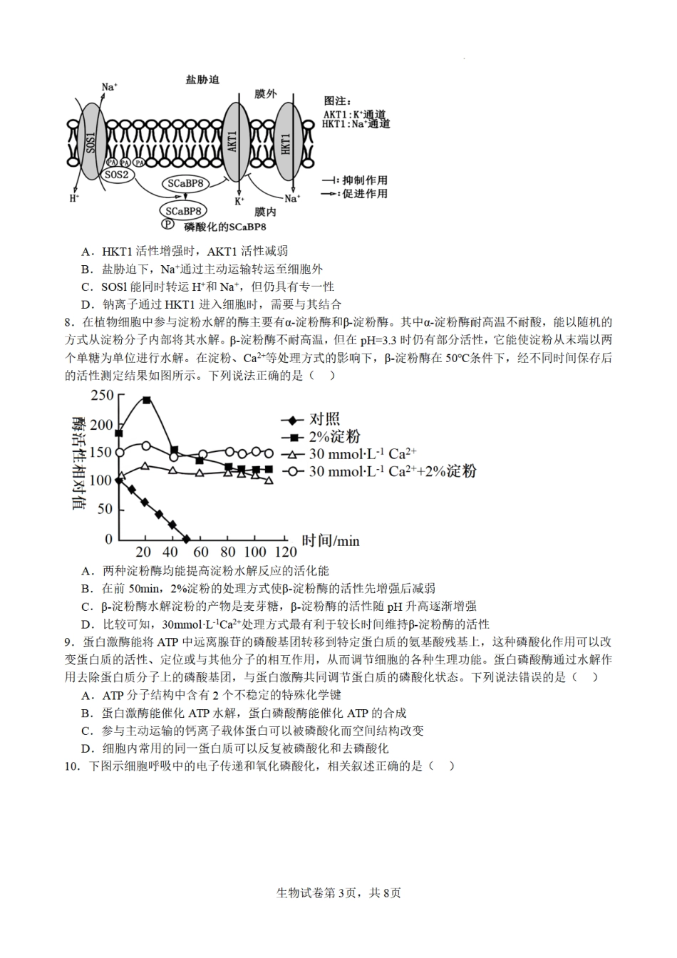 合肥市普通高中六校联盟2025年秋季学期期中考试生物.pdf_第3页