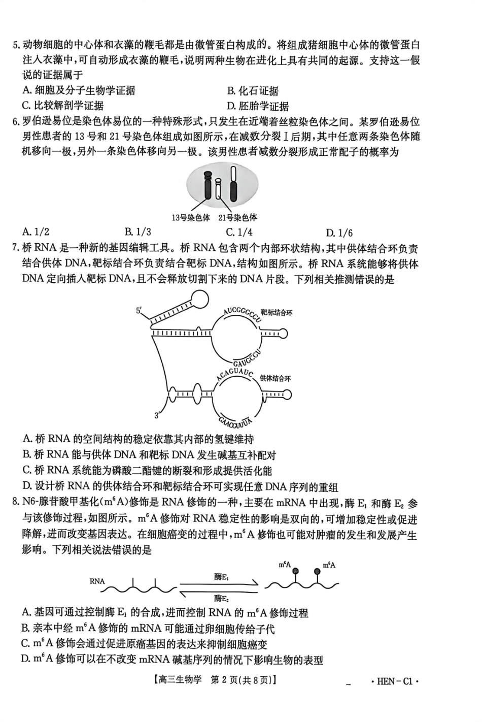 河南省2026届高三上学期11月联考（HEN）生物.pdf_第2页