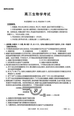 河南省2026届高三上学期11月联考（HEN）生物.pdf