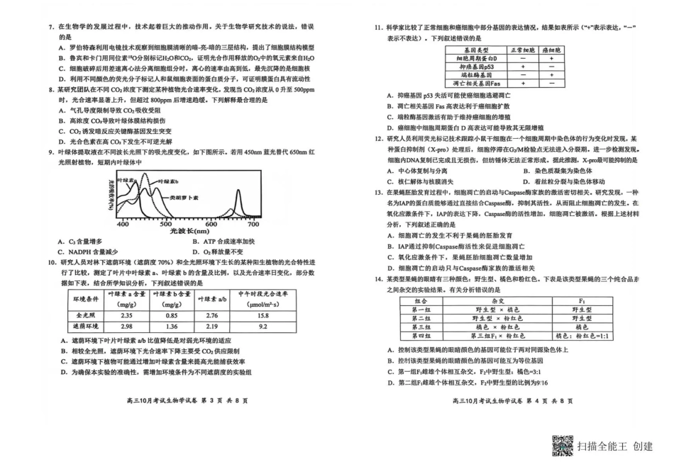 湖北省云学联盟2025-2026学年高三上学期10月月考生物试卷.pdf_第2页