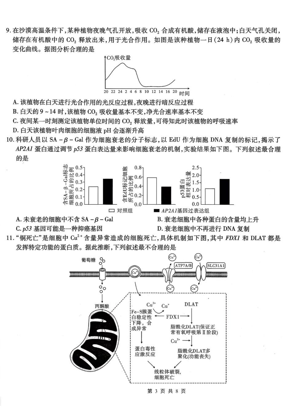 南开中学高2026届高三第二次质量检测+生物.pdf_第3页