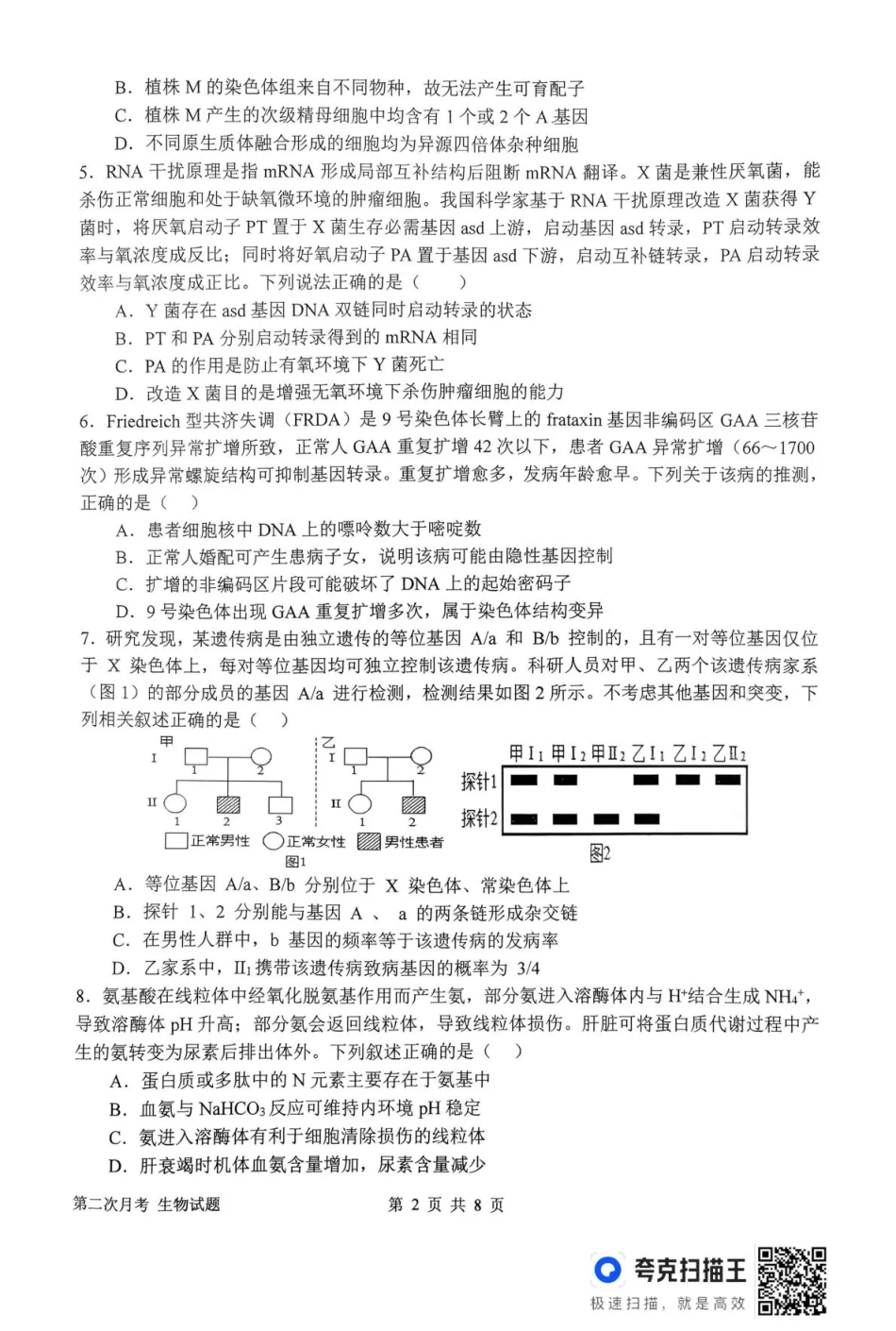南阳市第一中学校2025-2026学年高三上学期第二次月考生物.pdf_第2页
