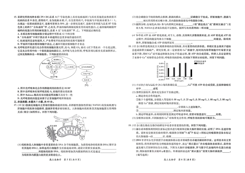 生物试卷- 江西省2026届上进稳派联考高三11月一轮复习阶段检测.pdf_第3页