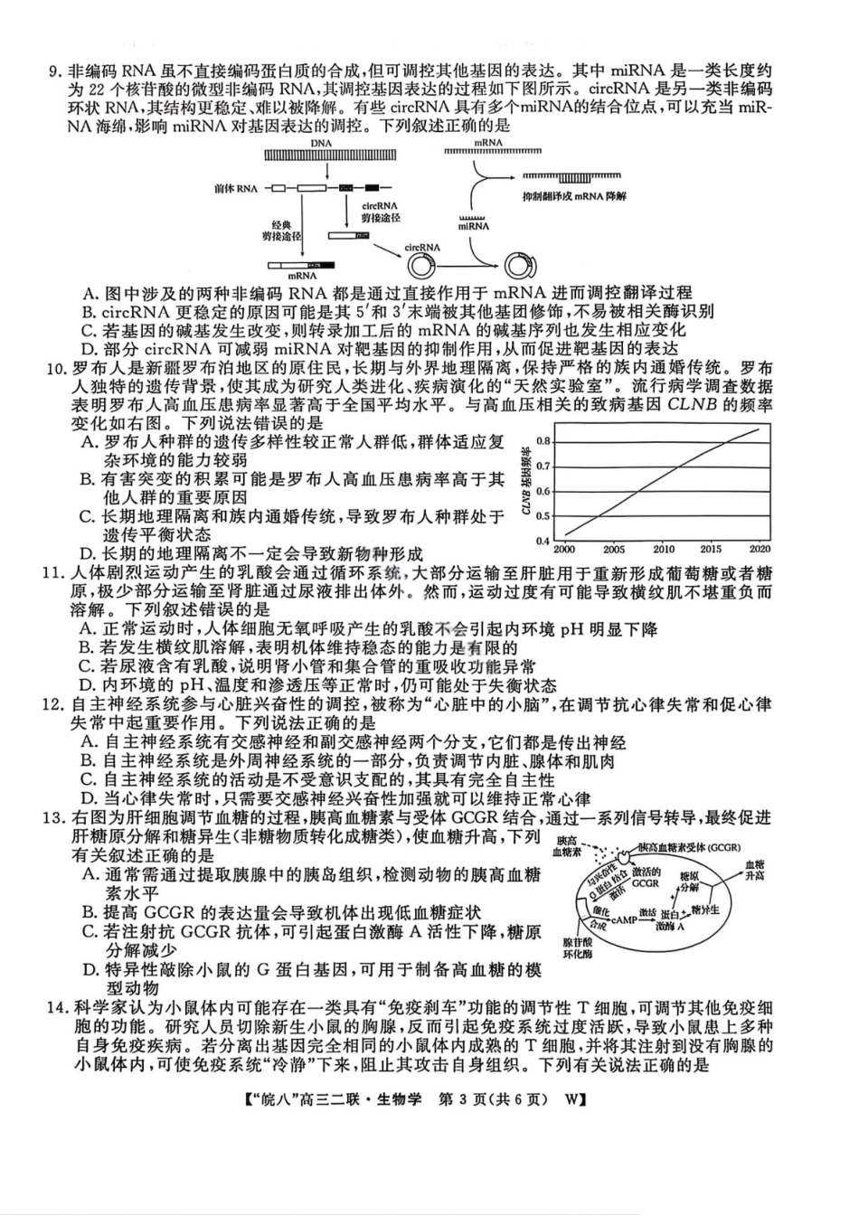 生物试卷-2026届安徽省“皖南八校”高三第二次大联考.pdf_第3页