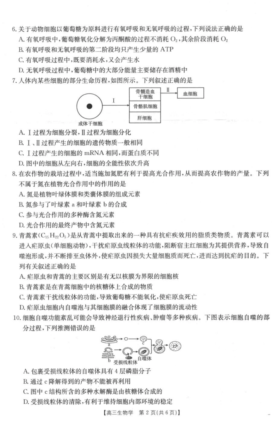 生物试卷-山西陕西金太阳2026届高三9月联考.pdf_第2页