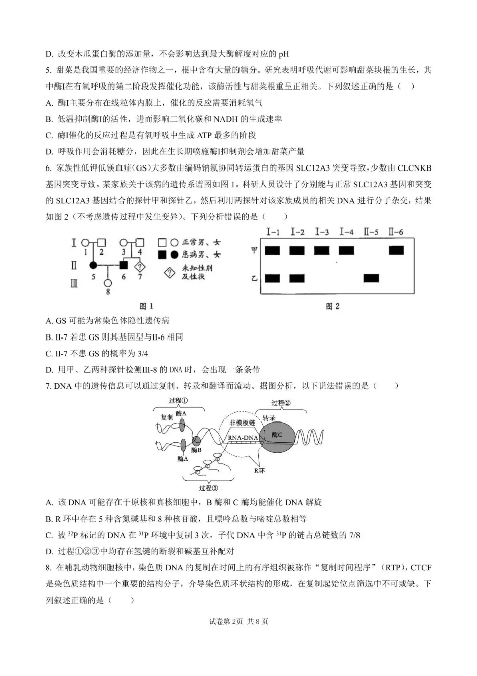 石室成飞中学2025-2026学年高三上学期11月月考生物.pdf_第2页