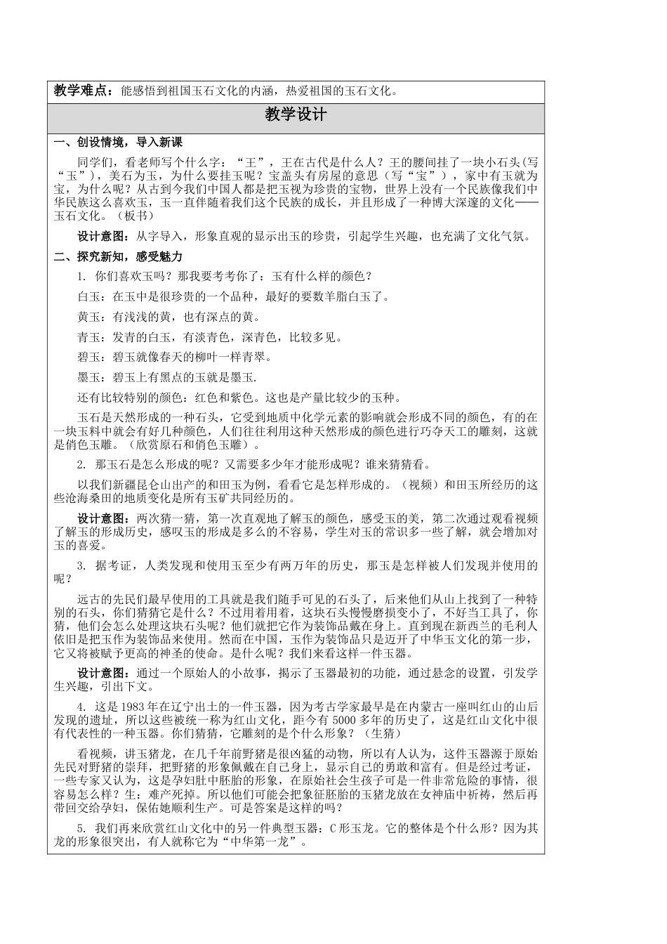 苏教小学美术二下第20课 玉石文化（一）教学设计-.docx_第2页