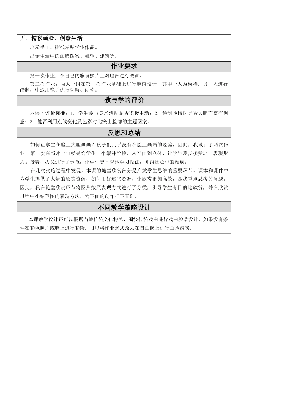 第6课 画脸 教学设计-五年级下册小学美术同步备课资源包（苏少版）.docx_第3页