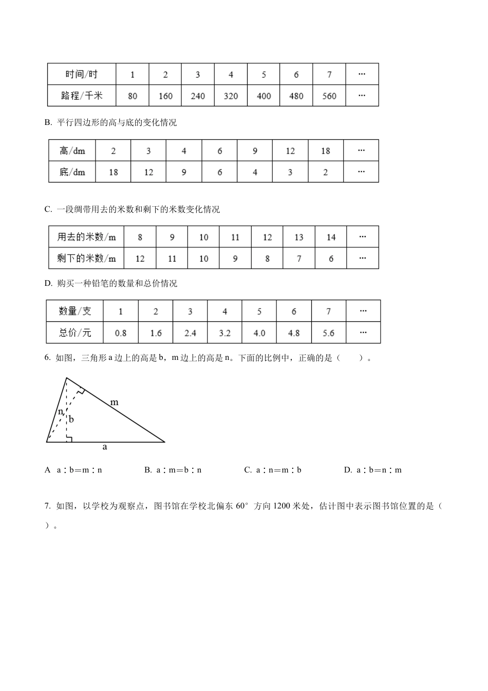 江苏省苏州市昆山市苏教版六年级下册期末测试数学试卷（含解析）.docx_第2页
