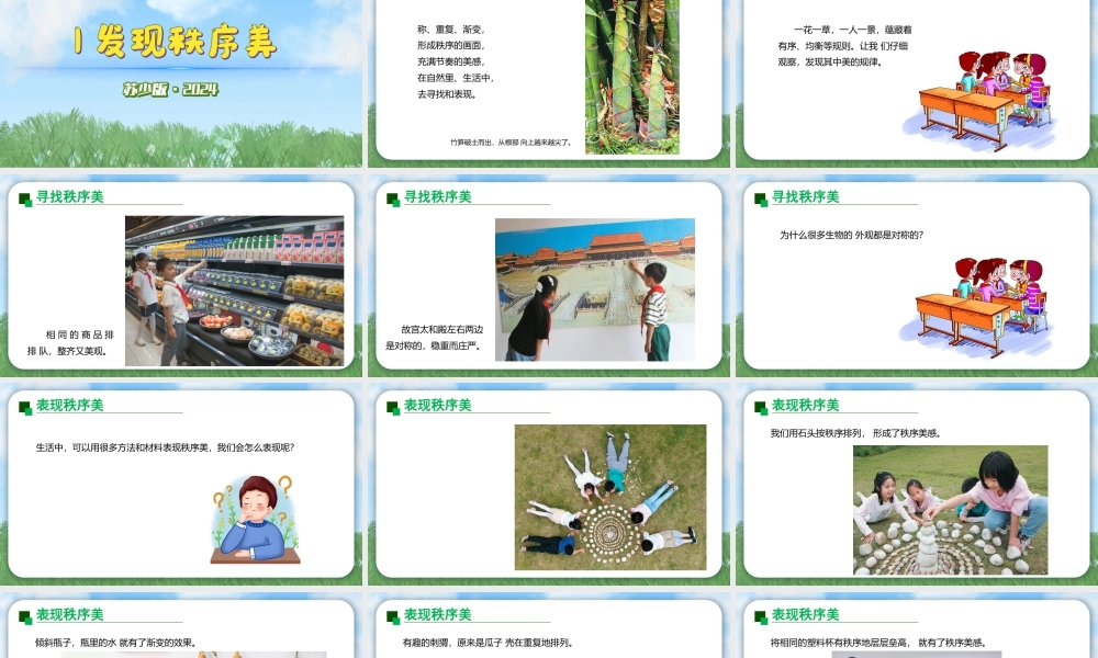 苏少版2026小学美术三年级美术上册教学课件-发现秩序美（课件）.pptx