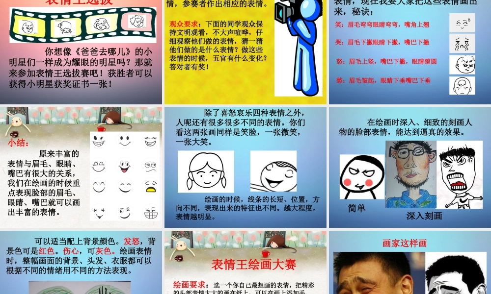 五年级上册美术课件－7  表情丰富的脸｜苏少版(共26张PPT).pptx
