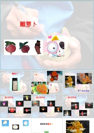 五年级上册美术课件－19  雕萝卜 ｜苏少版(共16张PPT).pptx
