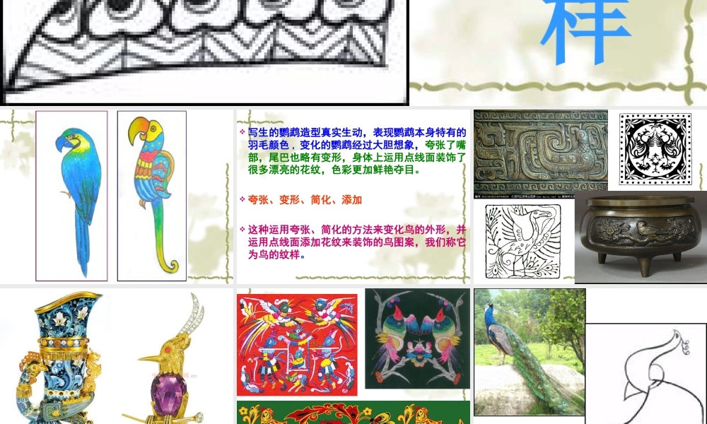 苏教小学美术四下《第8课鸟的纹样》PPT课件.ppt
