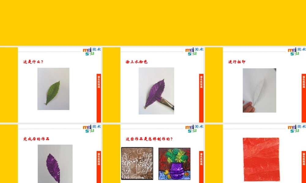 四年级下册美术课件-《套色纸版画》课件-苏少版(共24张PPT).ppt