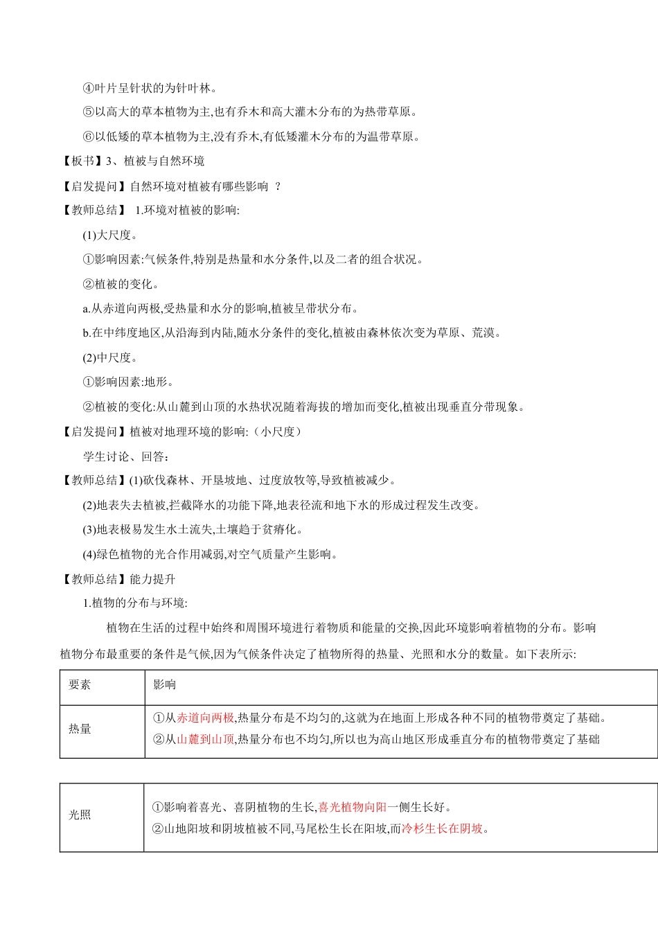 【新教材精创】5.1 主要植被与自然环境教学设计（1）-湘教版高中地理必修第一册.docx_第3页