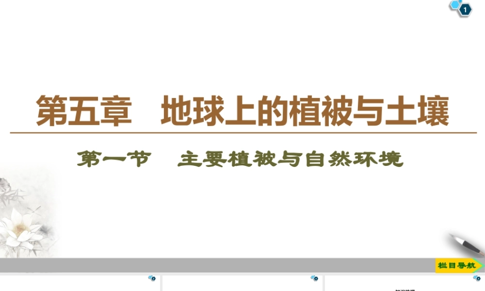 湘教版高中地理必修第一册课件-19-20 第5章 第1节　主要植被与自然环境.ppt