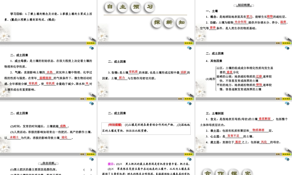 湘教版高中地理必修第一册课件-19-20 第5章 第2节　土壤的形成.ppt