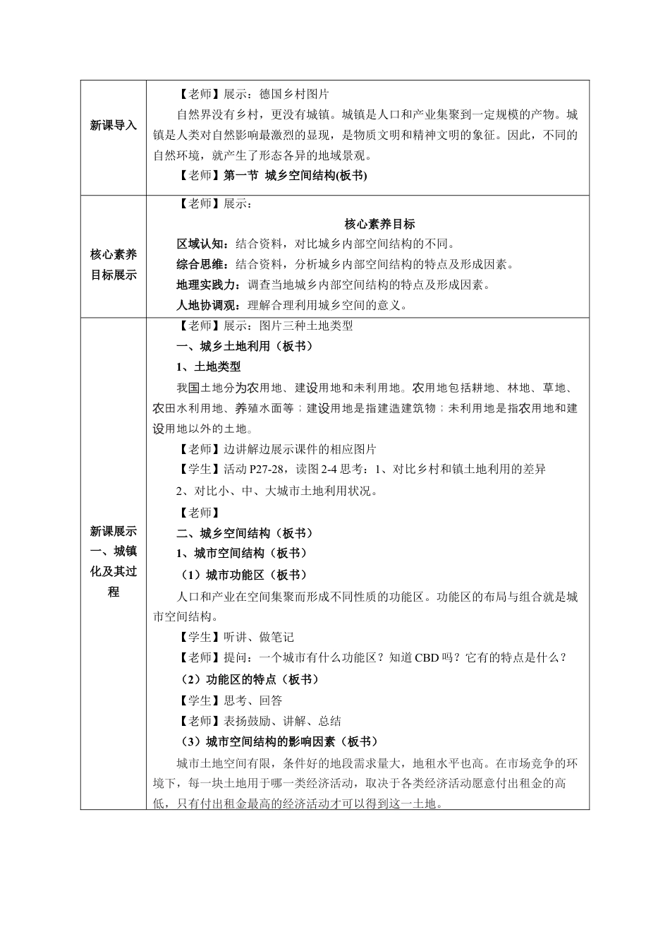【新教材】2.1 城乡空间结构 教学设计（2）-湘教版高中地理必修第二册.docx_第2页
